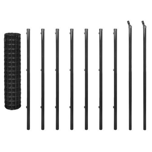 Clôture euro Acier 10 x 1,2 m Gris 4 - Photo n°2; ?>