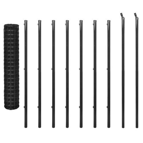 Clôture Euro Acier 10 x 1,5 m Gris 4 - Photo n°2; ?>