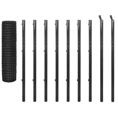 Clôture euro Acier 10 x 1,7 m Gris 2 - Photo n°2; ?>