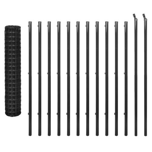 Clôture Euro Acier 25 x 1,5 m Gris 2 - Photo n°2; ?>