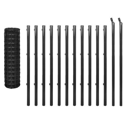 Clôture euro Acier 25 x 1 m Gris 4 - Photo n°2; ?>