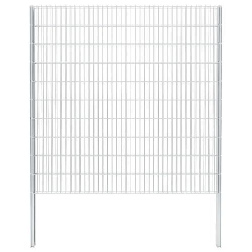 Clôture gabion 2D Acier galvanisé 2,008x2,03m 12m total Argenté - Photo n°2; ?>