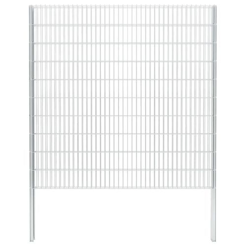 Clôture gabion 2D Acier galvanisé 2,008x2,03m 16m total Argenté - Photo n°2; ?>