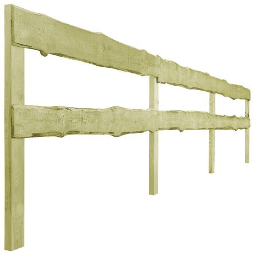 Clôtures de jardin à 2 rails 5 pcs Pin imprégné 510x60 cm - Photo n°2; ?>