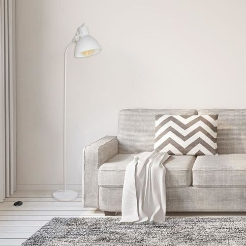 CMP Lampadaire - Blanc 1,72 m avec câble textile Noir et blanc - Photo n°3; ?>