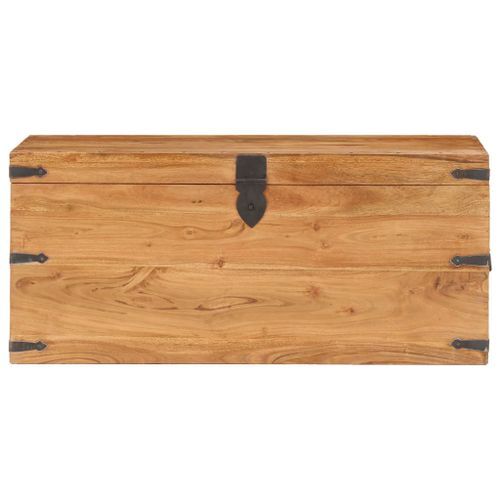 Coffre 90x40x40 cm Bois d'acacia solide - Photo n°2; ?>