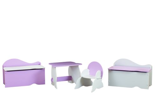 Coffre de rangement Blanc couvercle Rose Spoon - Photo n°2; ?>