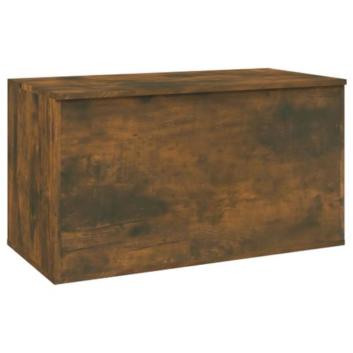 Coffre de rangement Chêne fumé 84x42x46 cm Bois d'ingénierie - Photo n°2; ?>