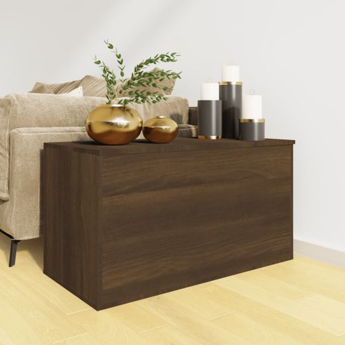 Coffre de rangement Chêne marron 84x42x46 cm Bois d'ingénierie - Photo n°3; ?>