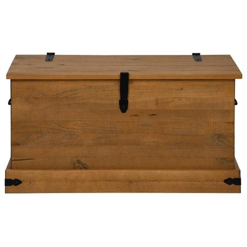 Coffre de rangement HALDEN 91x48x47 cm bois massif pin - Photo n°3; ?>