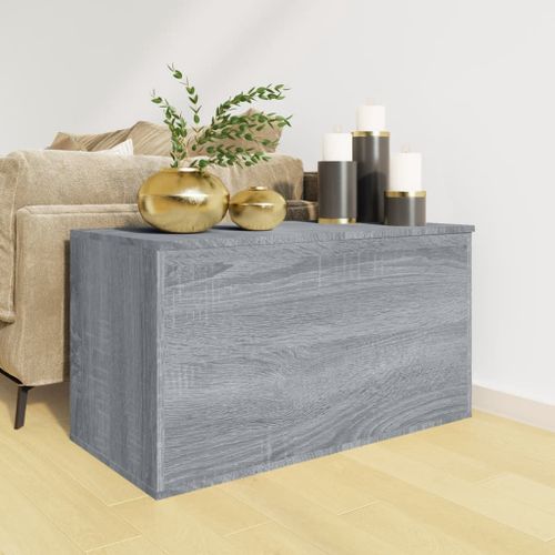 Coffre de rangement Sonoma gris 84x42x46 cm Bois d'ingénierie - Photo n°3; ?>