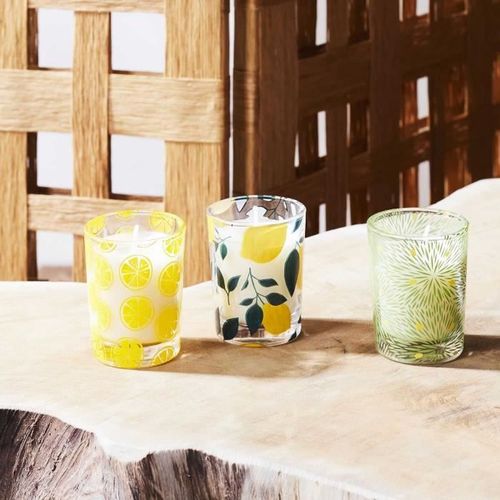 Coffret de 6 Bougies parfumées citronnelles - M12 - 4,5 x 4,5 x 5,5 cm - Jaune et vert - CMP - Photo n°2; ?>