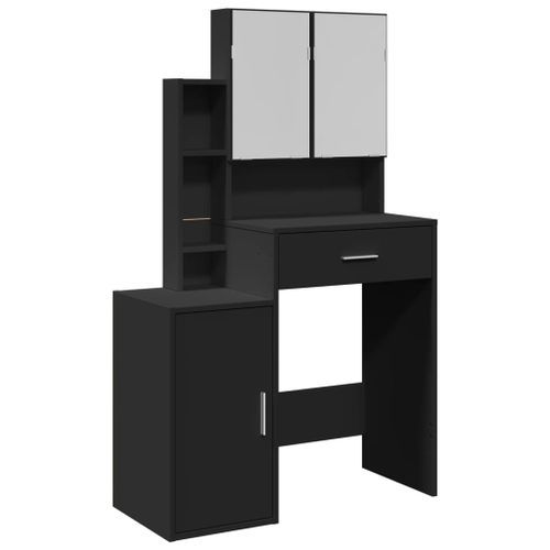 Coiffeuse avec armoire noir 80x35x132 cm - Photo n°2; ?>