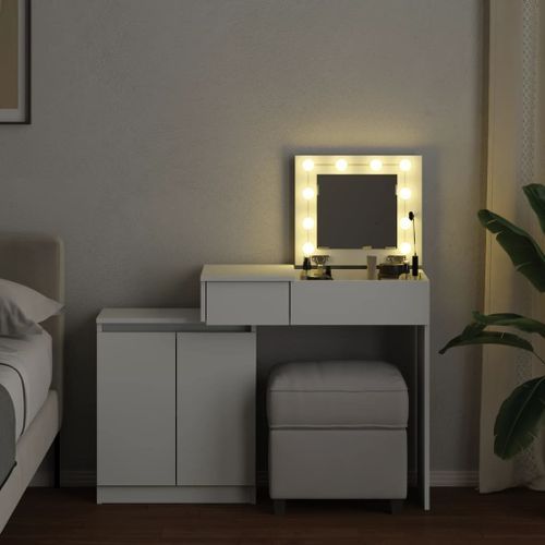 Coiffeuse avec LED blanc 115x37x110,5 cm - Photo n°3; ?>