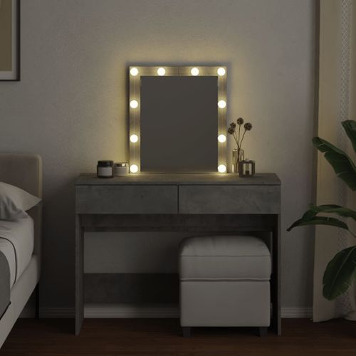 Coiffeuse avec LED gris béton 100x40x130 cm - Photo n°3; ?>