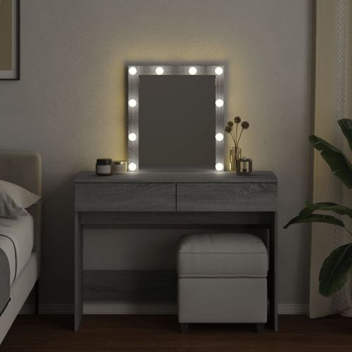 Coiffeuse avec LED sonoma gris 100x40x130 cm - Photo n°3; ?>