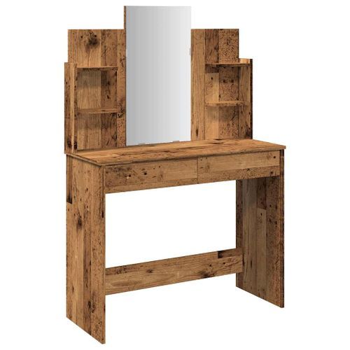 Coiffeuse avec miroir vieux bois 96x39x142 cm - Photo n°2; ?>