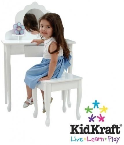 KidKraft® Coiffeuse enfant bois, blanche 13009