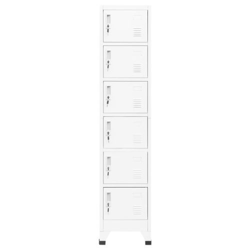 Colonne de rangement en acier Koface 38 cm – 6 casiers avec fermeture à clé - Photo n°3; ?>