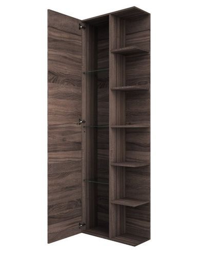 Colonne de salle de bain 1 porte 6 étagères bois foncé Teph L 47 cm - Photo n°2; ?>