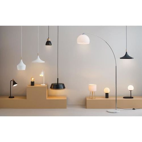 COLORS Lampe boule en métal avec chargeur téléphone - H33 cm - Noir - Photo n°3; ?>