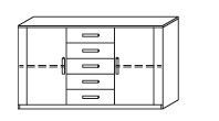 Commode 2 portes 5 tiroirs chêne de Sonoma Kurik - Photo n°2; ?>