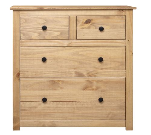 Commode 4 tiroirs en bois de pin massif Autika 80 cm – Élégance rustique et praticité - Photo n°3; ?>