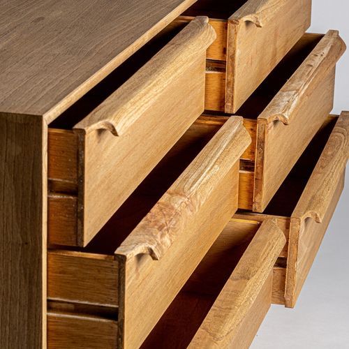 Commode 6 tiroirs bois massif de Mindi Nyry 150 cm - Photo n°3; ?>
