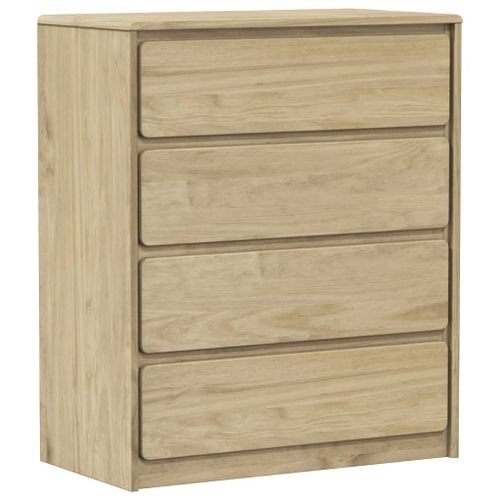 Commode 4 tiroirs en bois de pin couleur chêne 77 cm - Élégance pour votre intérieur - Photo n°3; ?>