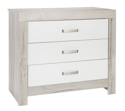 Commode avec plan à langer 3 tiroirs bois blanc et gris Nordic Halifax - Photo n°2; ?>