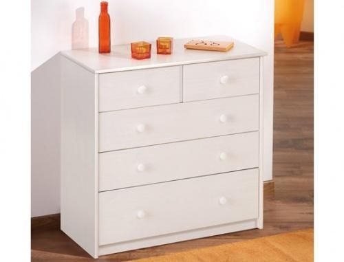 Commode blanche Pin massif Luna - Photo n°2; ?>