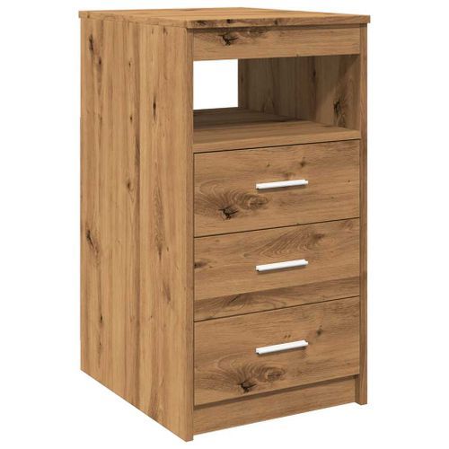 Commode chêne artisanal 40x50x76 cm bois d'ingénierie - Photo n°2; ?>