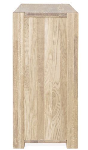 Commode en bois de chêne massif blanchi 4 tiroirs Valoria 96 cm - Photo n°3; ?>