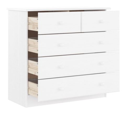 Commode en bois massif 5 tiroirs Malona 77 cm – Collection intemporelle - Photo n°2; ?>