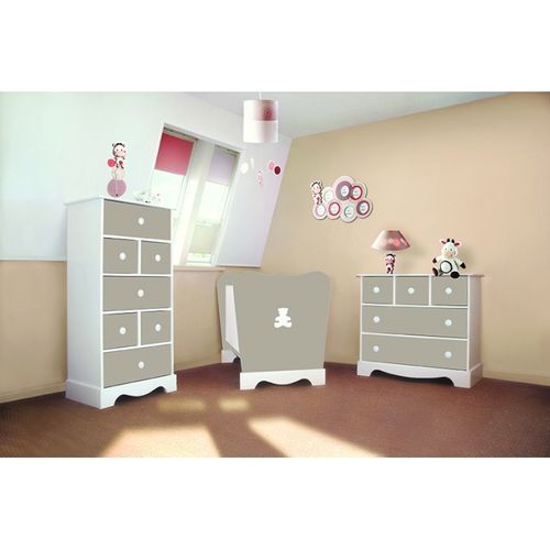 Commode taupe et blanc Calinours - Photo n°2; ?>