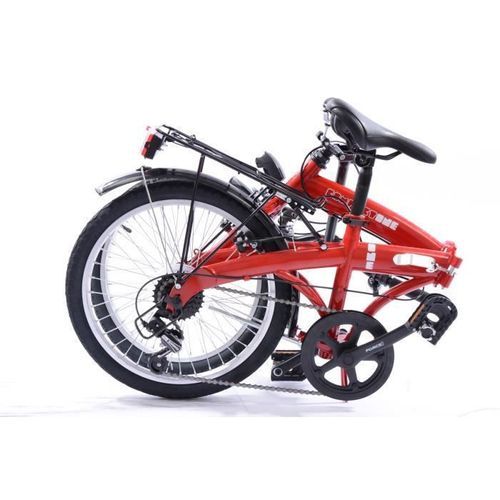 COMPACT vélo pliant rouge cadre en acier 6 vitesses - Photo n°2; ?>