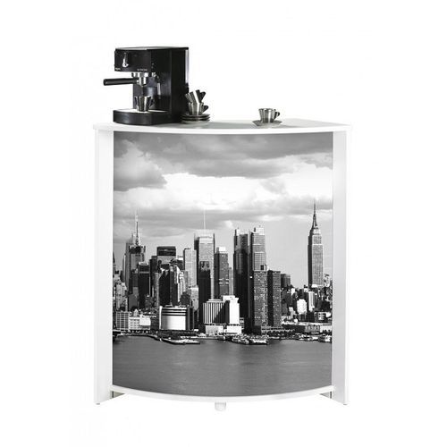 Comptoir de bar blanc et imprimé Manhattan Snack 96 cm - Photo n°3; ?>