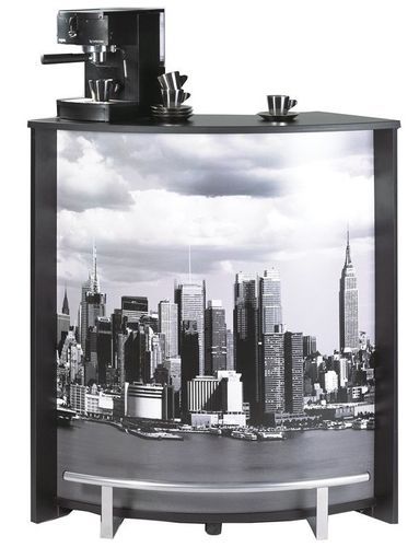 Comptoir de bar noir et imprimé Manhattan Snack 96 cm - Photo n°2; ?>