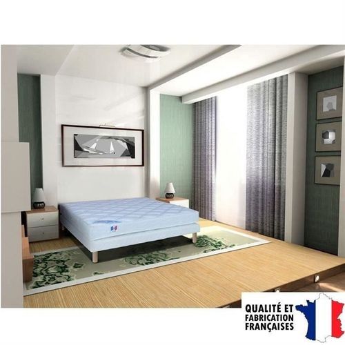 CONFORT DESIGN Ensemble matelas + sommier 140 x 190 - Polylatex et mousse - 18 cm - Ferme - Photo n°3; ?>