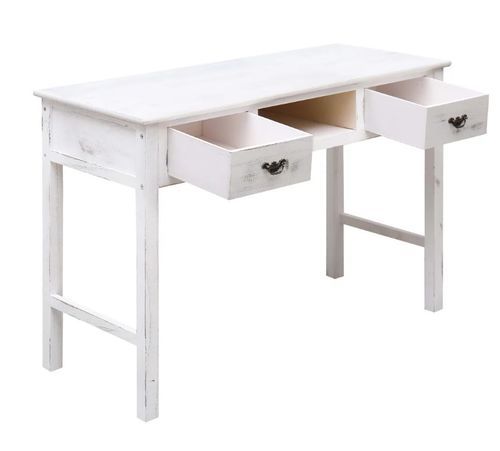 Console 2 tiroirs 1 niche paulownia blanc Krys - Photo n°2; ?>