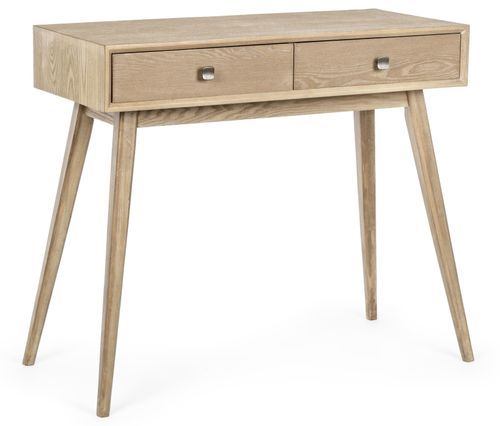 Console 2 tiroirs en bois de frêne naturel Yanky 90 cm - Photo n°2; ?>