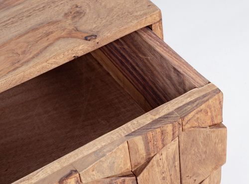 Console 2 tiroirs en bois de sheesham naturel Kany 113 cm - Photo n°3; ?>