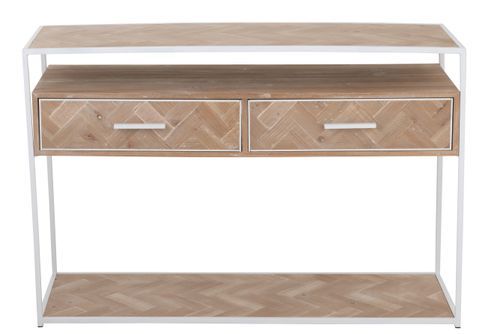 Console 2 tiroirs en bois naturel Aladin L 120 cm - Photo n°2; ?>