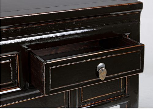 Console en bois d'orme noir 3 tiroirs Juan 128 cm - Photo n°3; ?>