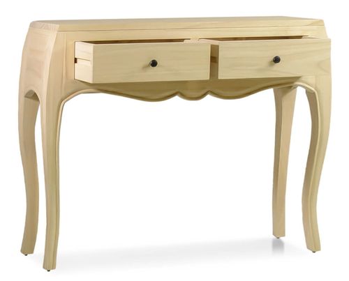 Console en bois massif naturel 2 tiroirs Kindo 105 cm - Photo n°2; ?>