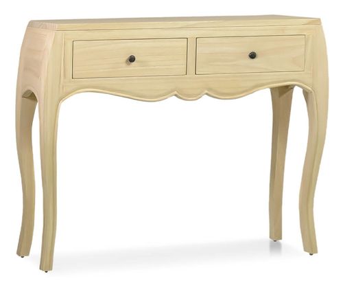 Console en bois massif naturel 2 tiroirs Kindo 105 cm - Photo n°3; ?>