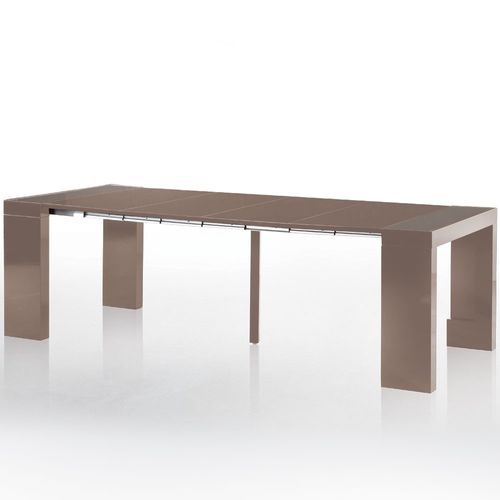 Console extensible laqué taupe Jade 50/250 cm - Photo n°3; ?>