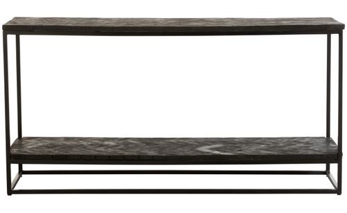 Console manguier et pieds métal noir Kolina L 161 cm - Photo n°2; ?>