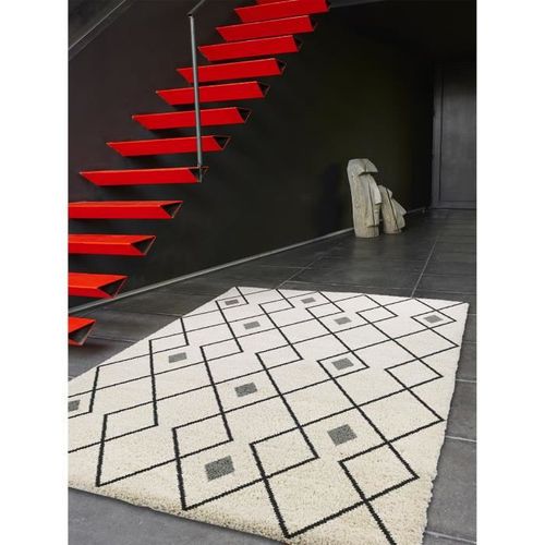 CONTINENTAL Tapis de salon laineux 200X290 cm Creme/Noir - Photo n°2; ?>