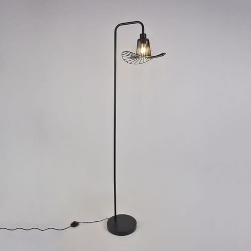 COREP Lampadaire base ronde - Métal - H 160 x Ø 30 x P 42 cm - Noir - Photo n°2; ?>